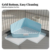 Hare Corner Litter Box Easy to Clean Corner Litter Pan Guinea Pig Enclosure Toilet Anti-Tip Design Hare Potty Guide for Bunnies