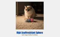 Colorful Cat Toy Ball, Quiet Plush Teaser, Automatic Play, Scratch & Bite Resistant, Interactive Chase