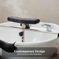 Stainless Steel Frame Shampoo Bed Headrest Waterproof Salon Shampoo Bowl Neck Rest Easy to Clean for Hairstylists, Barbershop, Beauty Parlor