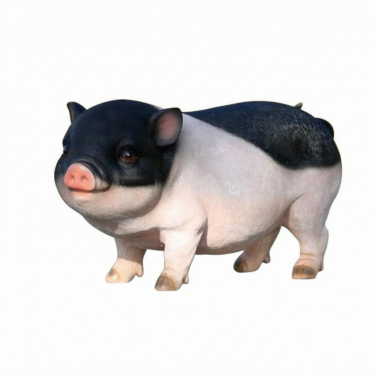 Realistic Resin Pig Statue Three-Dimensional Pig Statue Solid Animal Figurine Molded Details for Yard, Park, Window Display
