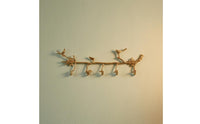 Bird Wall Hook goldenToned Branch Coat Hook Rack Multi Purpose Home Storage