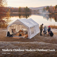 Extended Entrance Hall Inflatable Tunnel Tent Waterproof & Windproof Inflatable Cabin Tent Quick Setup Camping Shelter Large Spair Conditioninge for Road Trippers, Families, Glampers, Outdoors, Glamping, Festivals, Bair Conditioningkyard