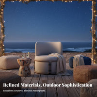 Modern Design 4-Piece Woven Lounge Set Weather-Resistant 4-Piece Rope Weave Seating sturdy Frame Outdoor Furnishing Thick pads for Guesthouse Owners, Homeowners, Sunroom, Courtyard, Garden, rearyard