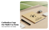 3-Part Copies Football Match Log Book Bilingual Soccer Scorebook Ruled Tables