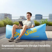 Easy to Inflate Wind-Inflated Lazy Bag Lightweight Wind-Filled Lounger tear-resistant material Inflatable Lounger Pillow Headrest for Beachand so forthers, music event and so forthers, Balcony, Beach, Camping, spineyard