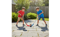Children's Hockey Stick Toy Angled Shape Hockey Stick Toy Puck Piece Curved Handle Printed Text