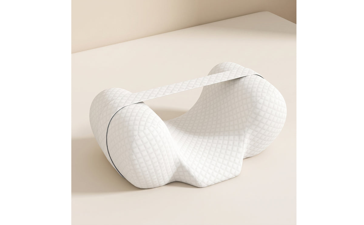 Contoured Memory Foam Pillow with Strap Adjustable Contour Memory Foam Pillow Orthopedic Slow-Rebound for Side Sleepers, Bed, Sofa
