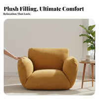 Minimalist Design Upholstered Single Sofa Thickly Cushioned Upholstered Accent Chair exceptionallySoft Cushioning Living Room Seating Sturdy Construction for Homeowners, Adults, Readers, Balcony, Bedroom, perusing corner, Apartment