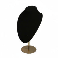 Pendant Display Stand Soft Textile Finish Necklace Display Bust Stable Metal Base Mannequin Necklace Stand for Photographers, Showcase