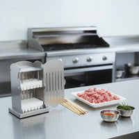 Quick Kebab Making Tool Fast Skewering Stainless Steel Skewer Box Easy to Clean Multi Skewer Threading Machine for Outdoor, Commercial Kitchen