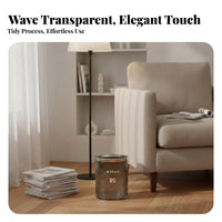 Water Wave Trash Can Small Size Transparent Decorative Bin Light Luxury Garbage Can Long-Lasting Thickened Material for Students