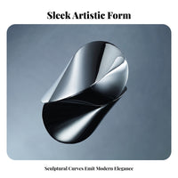Sculptural Mirrored Stainless Steel Oloid Polished Folded Metal Form Curved Contours