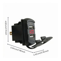 Hinged Cover Panel Mount USB Charger 5V 4.2A Two-Port USB Car Charger Car Socket with Voltage Display