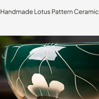 Ceramic Fish Bowl Lotus Pattern Desktop Decor