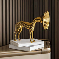 Dog Figurine Abstract Dog Sculpture Glossy Decor for Art Lovers, Bookshelf, Entryway