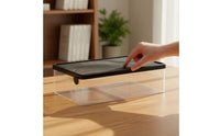 Slim Reptile Feeding Box with Mesh Lid Compact Reptile Enclosure with Sliding Lid Breathable Breeding Box with Swivel Latch Stackable for Beginners