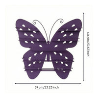 Butterfly Wall Shelf Openwork Butterfly Storage Rack Cute Display Shelf with Metal Frame for Bedroom