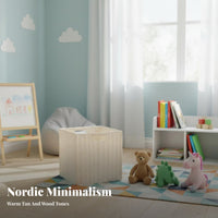 Stackable kids' Bin with Lid Sturdy Construction foldable Toy Chest for Girls