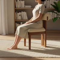 Nordic Design Hippo Chair Retro Upholstered Wood Dining Chair Ergonomic Design Household Furniture Thick Cushioned Seat for Living Room, Bedroom, Home Office