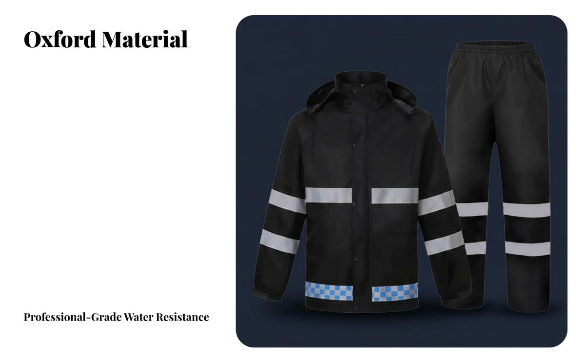 Reflective Rain Suit High Visibility Rain Jacket and Pants Breathable Material Reflective Waterproof Suit for Men, Motorcycling, Hiking, Camping