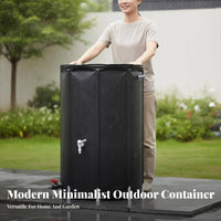 Foldable Rain Barrel Large Capacity Portable Rainwater Collector Zippered Lid Portable Rainwater Collection System for Garden, Balcony, Car Washing