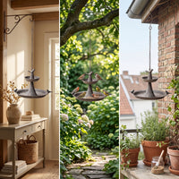 Hanging Bird Feeder Weather Resistant Two Tier Bird Feeder Easy to Fill for Garden, Patio, Balcony