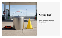 Sealed Lid Aluminum Oil Container Thickened Material Lidded Aluminum Barrel Heavy Duty Blast-Resistant Proof Container Rust-Resistant for Gas Station Attendants Plant Operators, Safety Personnel, Oil Plants, Workshops, Factories