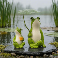 2 Pieces Frog Ornament Resin Frog Figurine Home Decoration Painted Gift