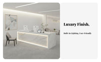 Modern Reception Desk Sturdy Construction Company Front Desk Wide Countertop Modern Checkout Counter for Receptionists, Retail Store, Boutique, Lobby