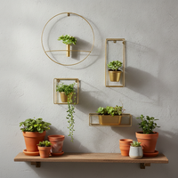 Nordic Style Iron Art Round Wall Vase for Hydroponics and Home Decor