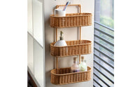 Wall-Mounted Woven Organizer Basket Rounded Edges Wall-Mounted Storage Rack Versatile for Home