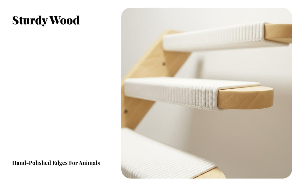 Space-Saving Wall-Mounted Feline Climber Multi-Functional Wall-Mounted Feline Playground High Load Capacity Pet Furniture Stylish Design for Apartment Dwellers, Indoor Areas, Living Room, Bedroom, Indoors