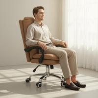 Luxury Design Leather Executive Chair Comfortable High Back Executive Chair Thickly Padded Cushion Adjustable Support for Executives, Conference Room