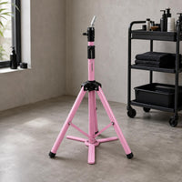 Telescoping Pole Hairpiece Tripod Stand Foot Pedal Adjustable Hairpiece Tripod Foldable Mannequin Head Stand Black Hardware