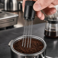 Stainless Steel WDT Tool with Stand Fine-Pin Espresso Distribution Tool with Stand Food-Grade Coffee Distribution Needle Compact for Baristas