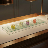 Elegant Design 3-Tier Serving Stand Multi-Functional 3 Tier Display Stand Multifunctional Rectangular Glass Dessert Display Easy to Clean for Restaurants, Caterers, Event Planners, Hotel Service, Weddings, Parties