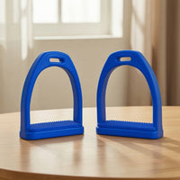 Textured Plastic Stirrups with Rubber Inserts Long-Lasting Non-Slip Stirrups Comfortable Shock-Absorbing for Stables