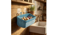 Wall-Mounted Storage Basket Rectangular Wall-Mounted Organizer Basket Easy Installation Space-Saving for Kitchen