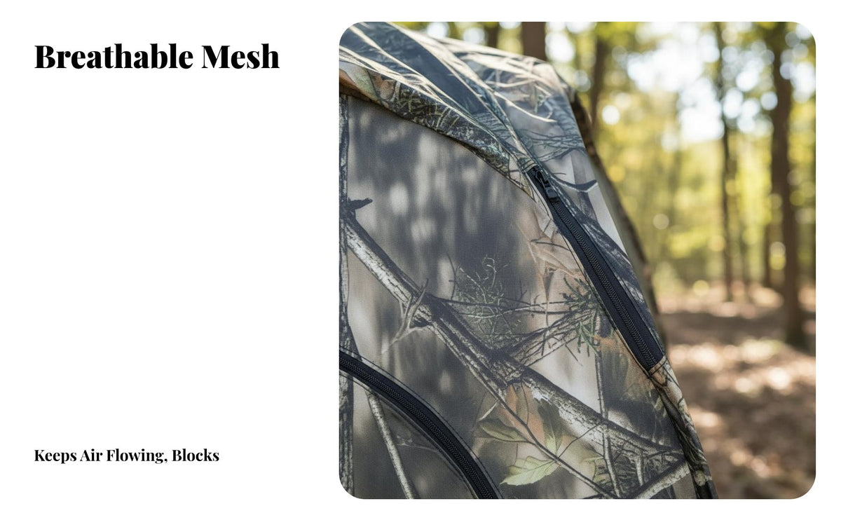 Mesh Expandings Spring-up Concealment Blind Portable with Carrying Bag Concealment Spring-up Hide Transparent Mesh Concealment Shelter Wide Viewing Angle for Wildlife Photographers, Bird Watchers, Nature Observers, Campsite, Outdoors, Woods, Fields