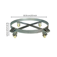 Drum Base with Swivel Casters Low-Profile Steel Drum Moving Base Portable for Factories