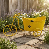 Vintage-Style Metal Tricycle Planter Distressed Finish Tricycle Planter Iron Flower Pot Holder Rustic