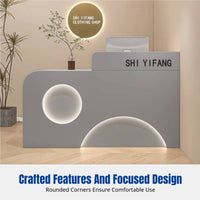 Reception Desk, Modern Minimalist Counter for Boutique, Salon, Clothing Shop, Hair Salon