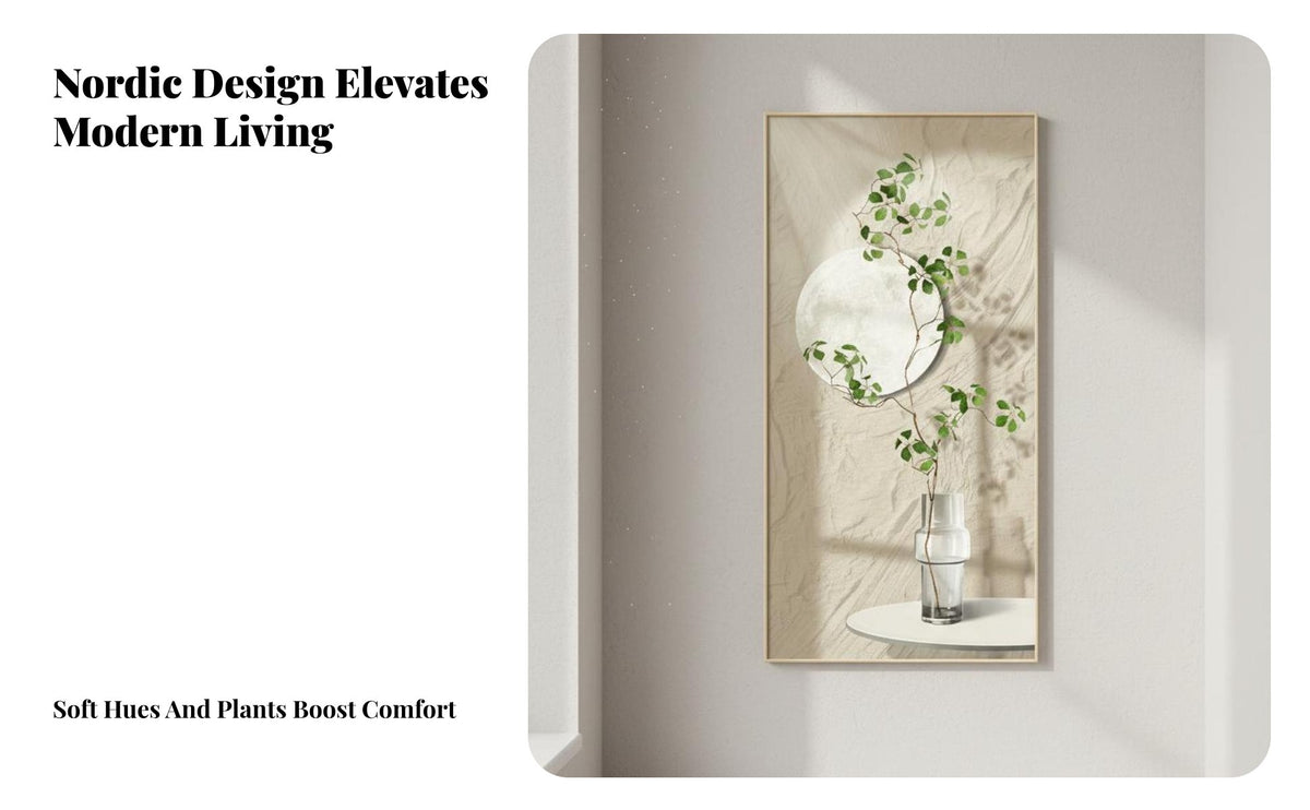 High-End Feel Textured Cream Design Painting Ready to Hang Hallway Decorative Painting Crystal Porcelain Surface Minimalist Still Life Art for Home Decorators, Design Enthusiasts, Gift Givers, Entrance, Entryway, Living Room, Bedroom