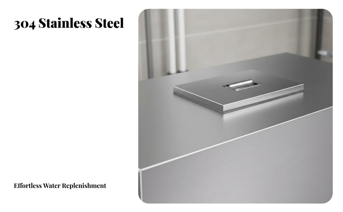 Stainless Metal Reservoir Tank Easy to Clean Wall-Mounted Water Tank Large Capacity for Property Managers, Business Owners, Household, Restroom