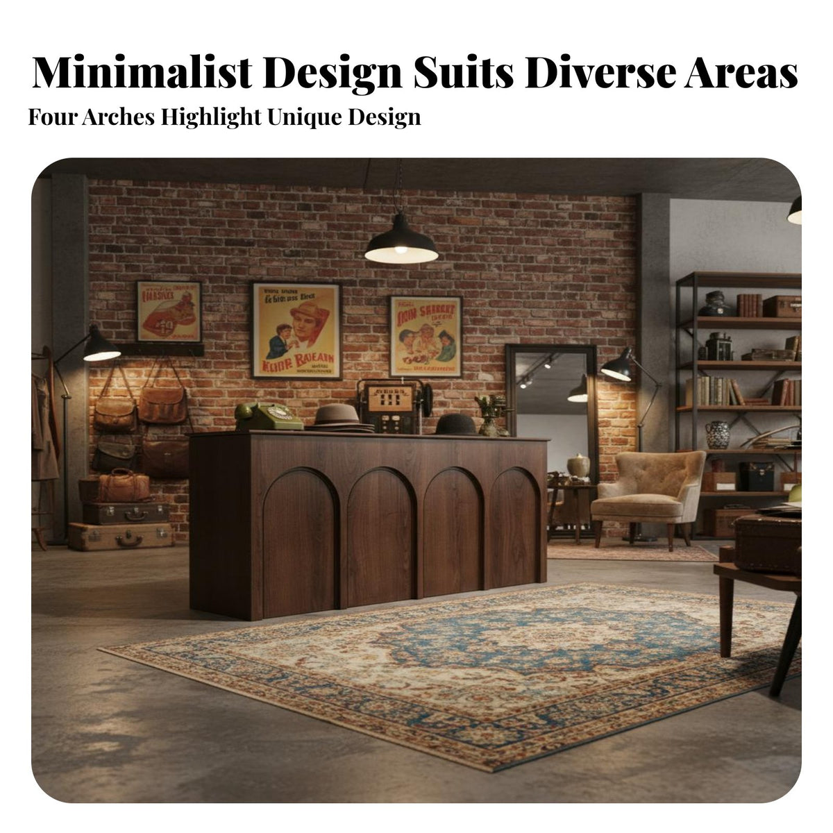 Retail Store Counter Vintage Design Boutique Reception Desk Sturdy Construction Reception Counter Table for Receptionists, Office Lobby
