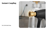 Quick Connect Car Wash Foam Transparent Bottle High Pressure Foam Blaster 5 Spray Nozzles