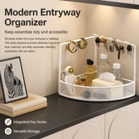 Metal Jewellery Organiser, Modern Minimalist Key Holder for Desk, Freestanding Key Organiser for Entryway Countertop