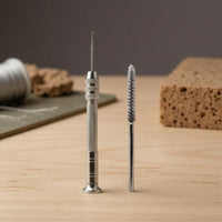 Stainless Steel Fly Tying Tool Kit Anti-Slip Handle Angled Picking Needle Metal Body Wire Brush Cleaner Fiber Grooming