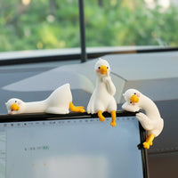 3 Pieces Cute Car Dashboard Duck Cartoon Car Duck Ornament Playful Decoration Mini for Drivers