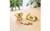 3 Pieces Gold-Tone Shrine Box Ornate Religious Ornaments Catholic Sculpture Intricate for Collectors